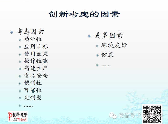 塑料創(chuàng)新，可以關(guān)注這樣一些點(diǎn) 【圖】