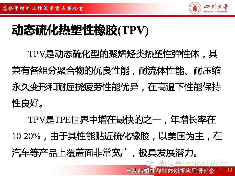 1： 热塑性弹性体(TPE+TPV)在汽车行业的典型应用-四川大学张爱民