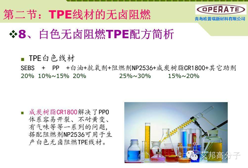 【干貨】無鹵阻燃TPE線材配方解析