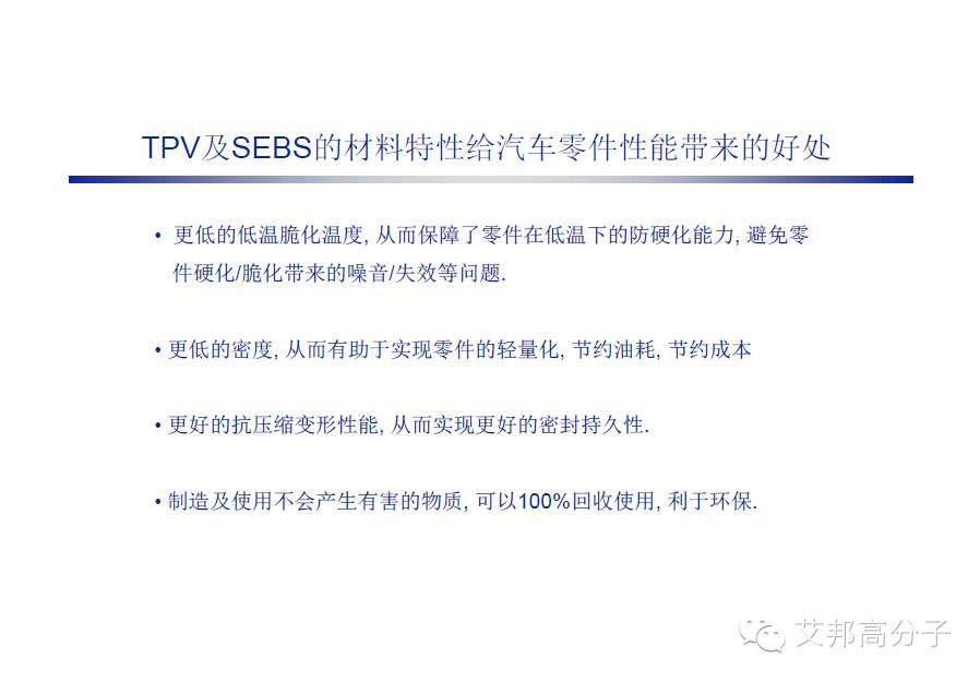 巴陵石化：SEBS、TPV、 EPDM 性能比拼及其在汽車上的應(yīng)用