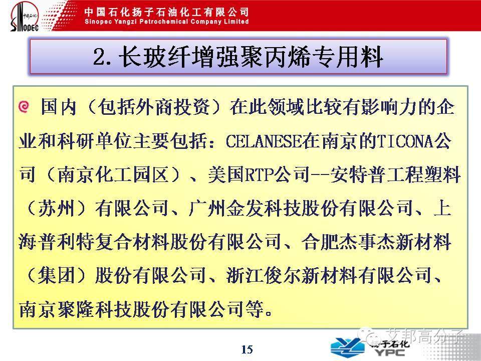 【關(guān)注】國(guó)產(chǎn)化長(zhǎng)玻纖增強(qiáng)塑料專(zhuān)用PP發(fā)展動(dòng)態(tài)