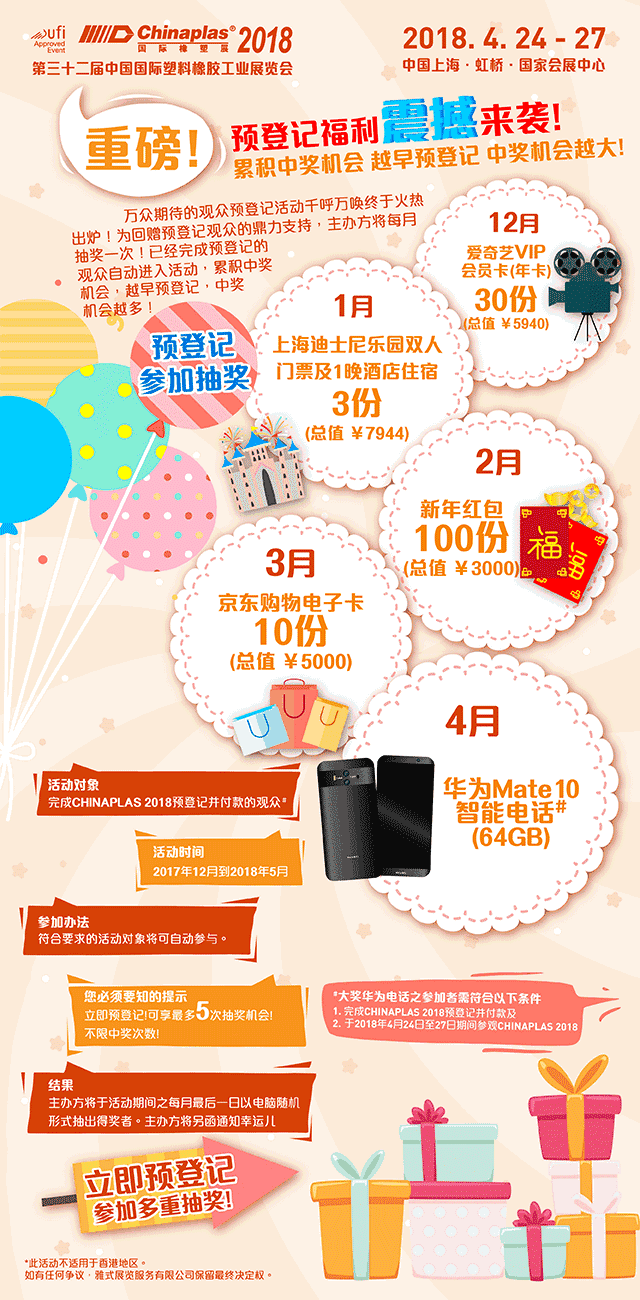 2018國際橡塑展，不用排隊，還能免費去上海迪斯尼？！這些福利和你只差一步預登記的距離！