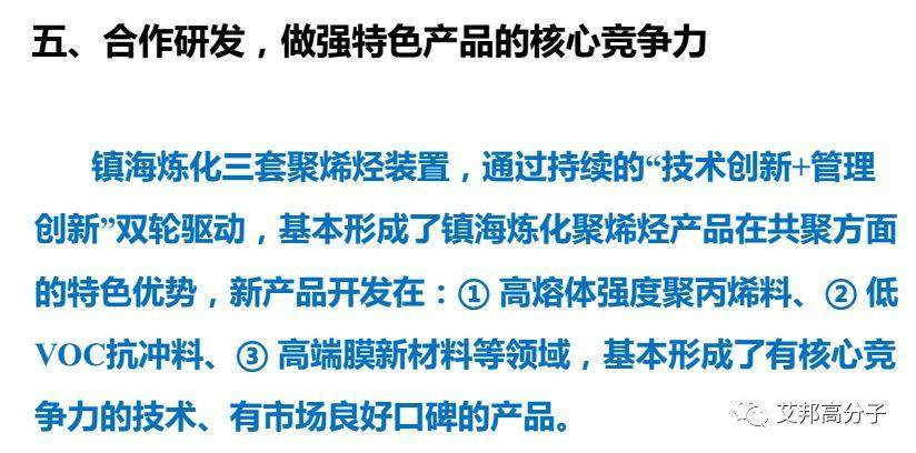 鎮海煉化：環保型高附加值PP、PE新產品研發與應用
