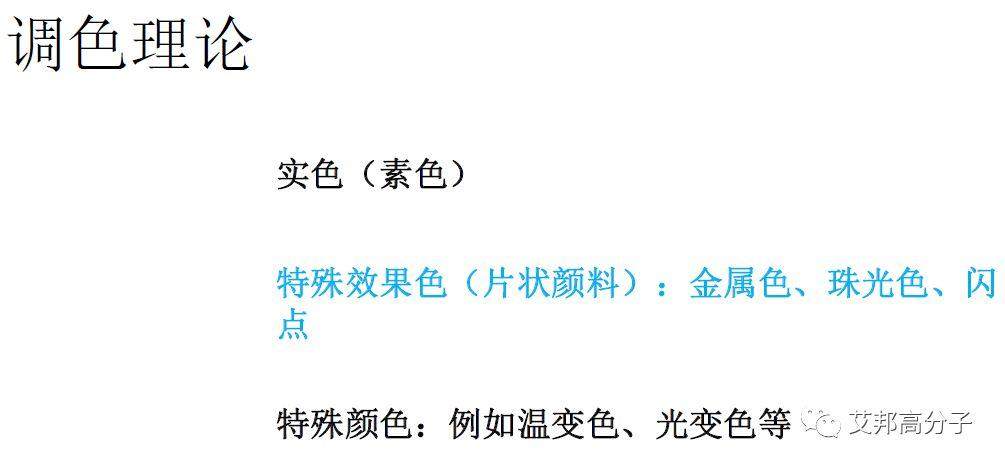 高溫尼龍用金屬顏料和彩色顏料的選擇及配色方案