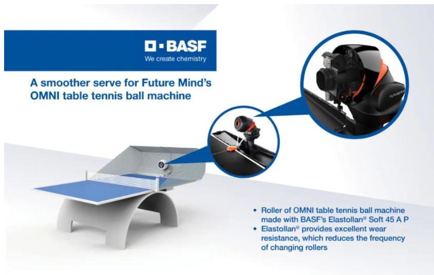 巴斯夫TPU应用于智能乒乓球发球机