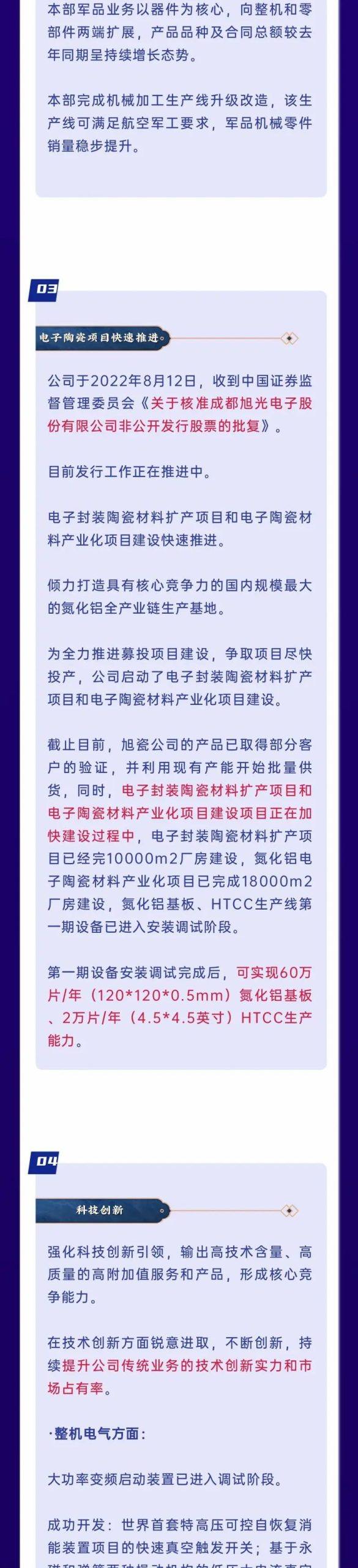 旭光2022半年报 | 营业收入5.29亿元，同比增长30.59%...