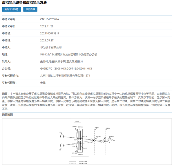 华为VR眼镜专利可避免人眼疲劳