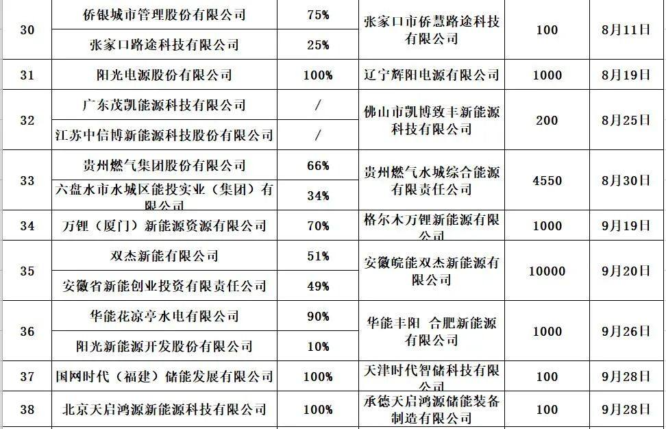 中国储能投资与各类“10强”排行榜