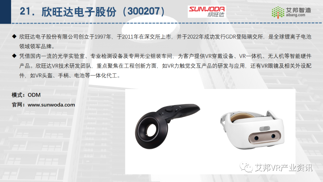 30家AR/VR行業(yè)ODM/OEM企業(yè)介紹