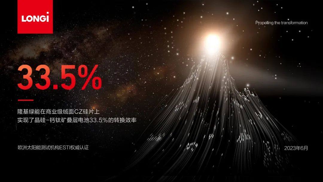 33.5%！隆基再次刷新晶硅-鈣鈦礦疊層電池效率