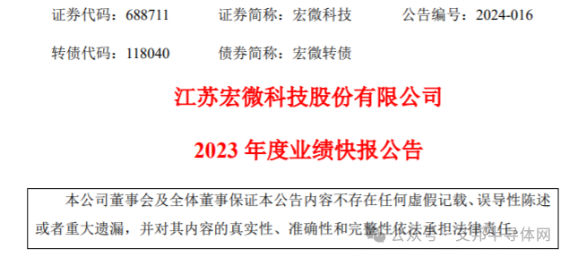 宏微科技2023年营收净利润双增 12英寸车规级IGBT芯片导入上量