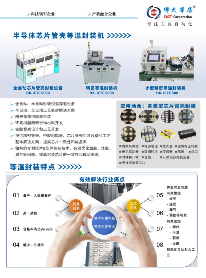 佛大华康科技：专注于半导体芯片管壳封装和B-Stage点胶解决方案研发制造