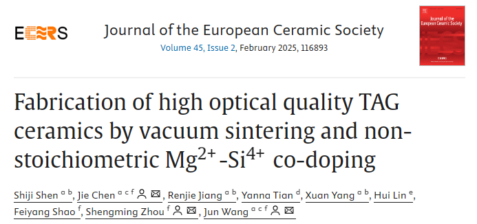 上海光机所在高能激光系统光隔离器用TAG、YIG磁光透明陶瓷研究方面取得进展